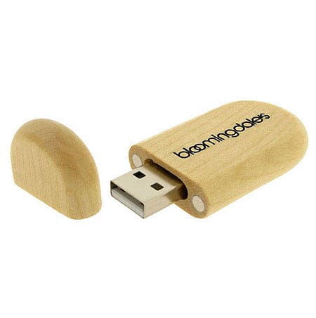 Oval Bamboo Flash Drive