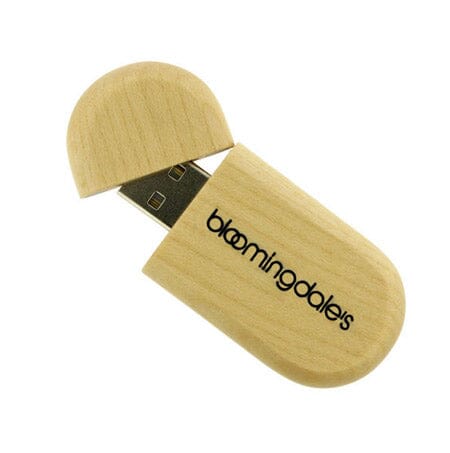Oval Bamboo Flash Drive