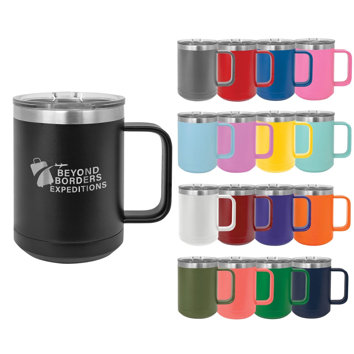 Polar Camel 15 oz. Travel Mug with Slider Lid