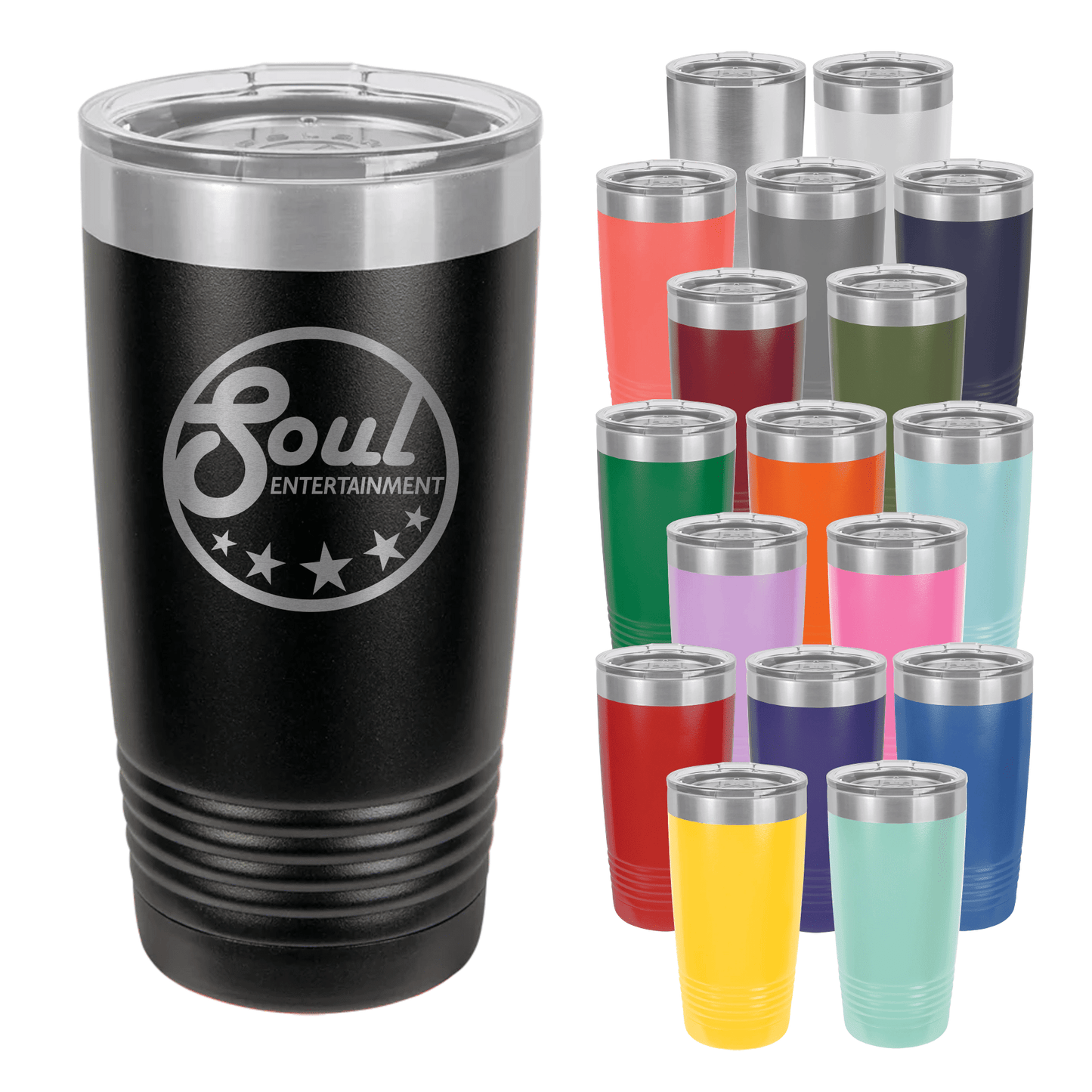 Polar Camel 20 oz. Ringneck Tumbler with Clear Lid