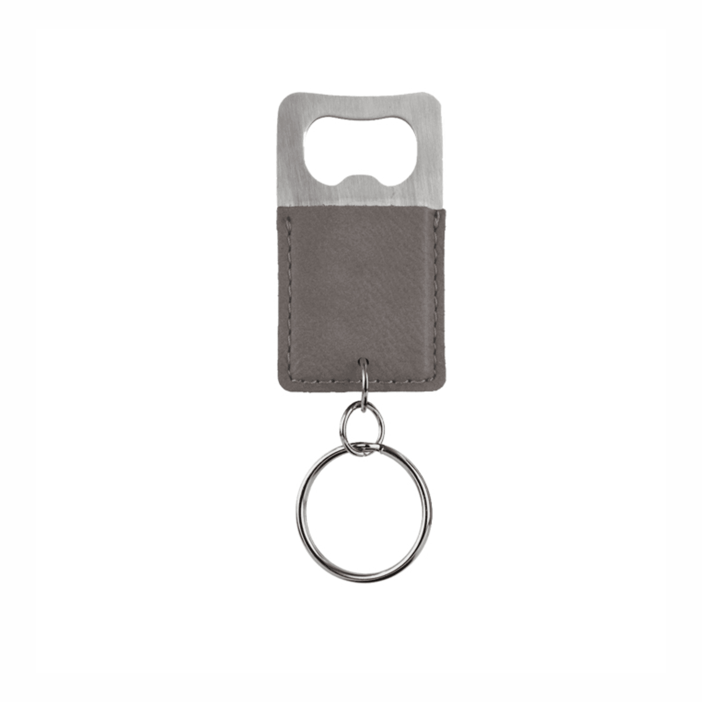 Rectangle Leatherette Bottle Opener Keychain