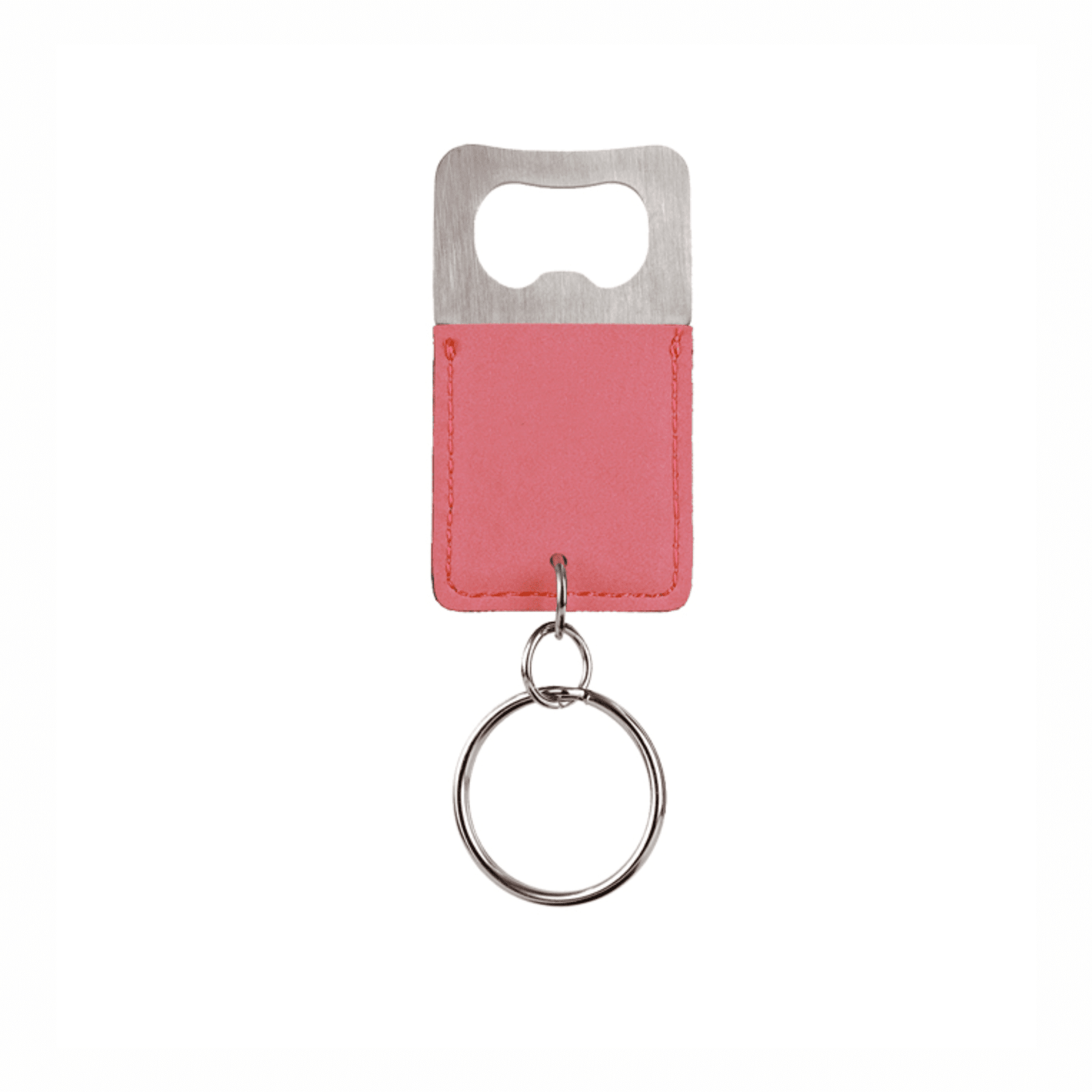 Rectangle Leatherette Bottle Opener Keychain