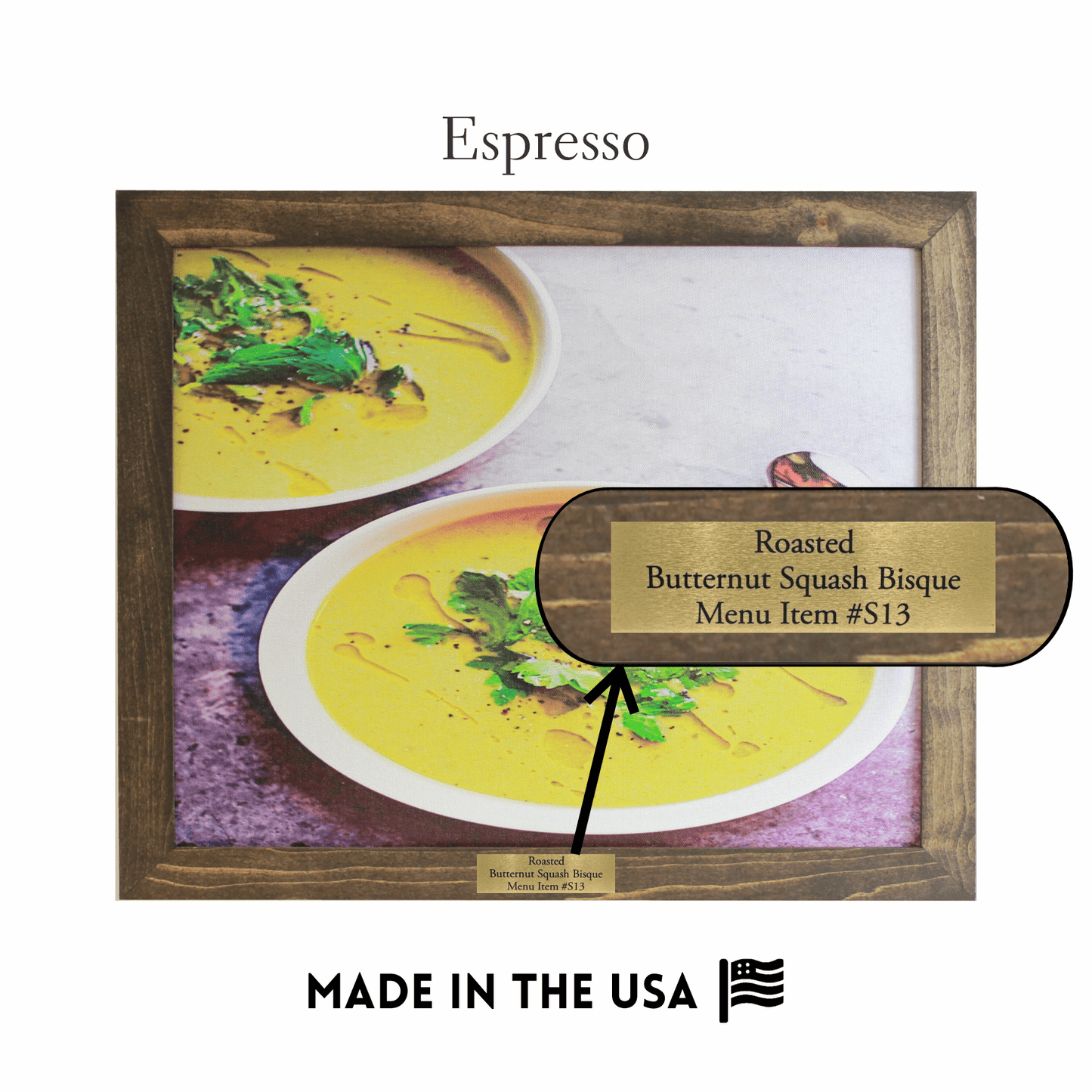 Framed Canvas with Metal Plate