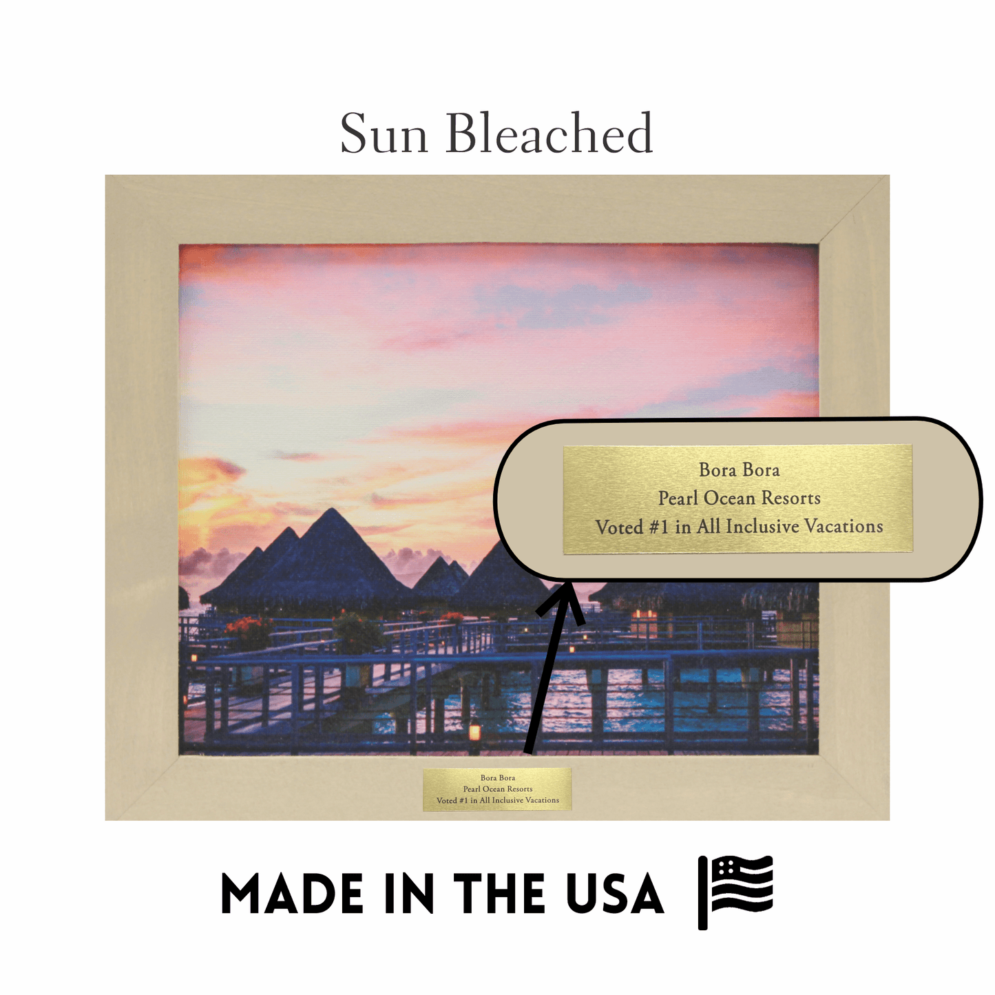 Framed Canvas with Metal Plate