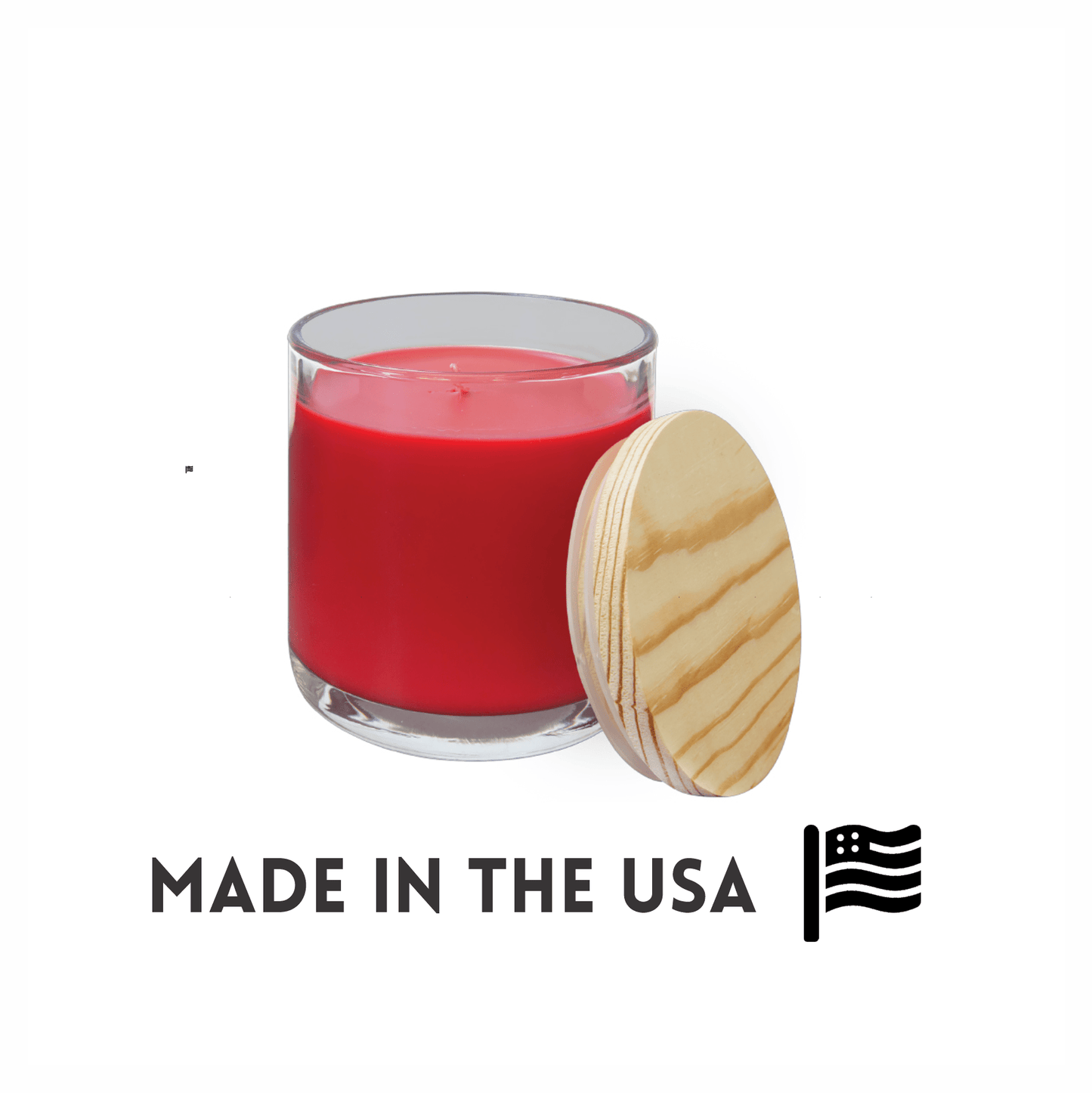 Glass Candle with Wood Lid