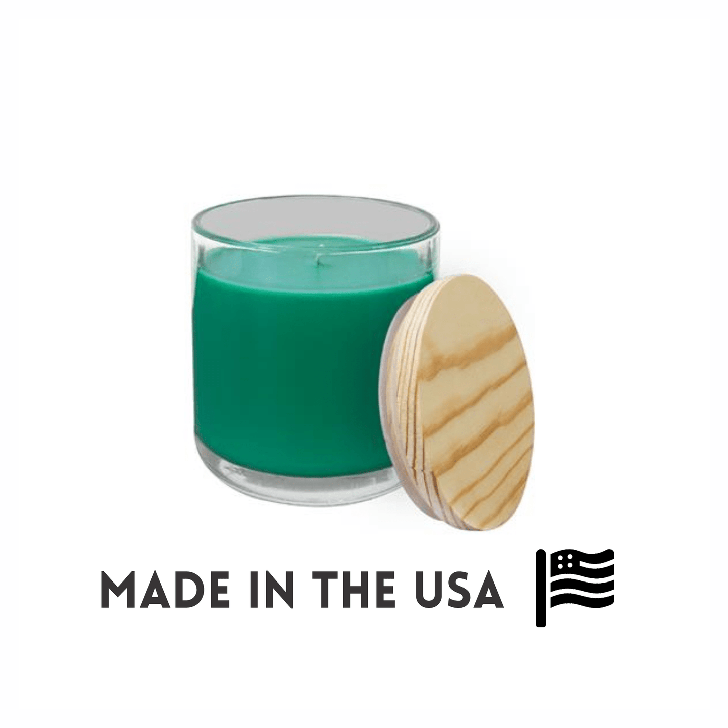 Glass Candle with Wood Lid