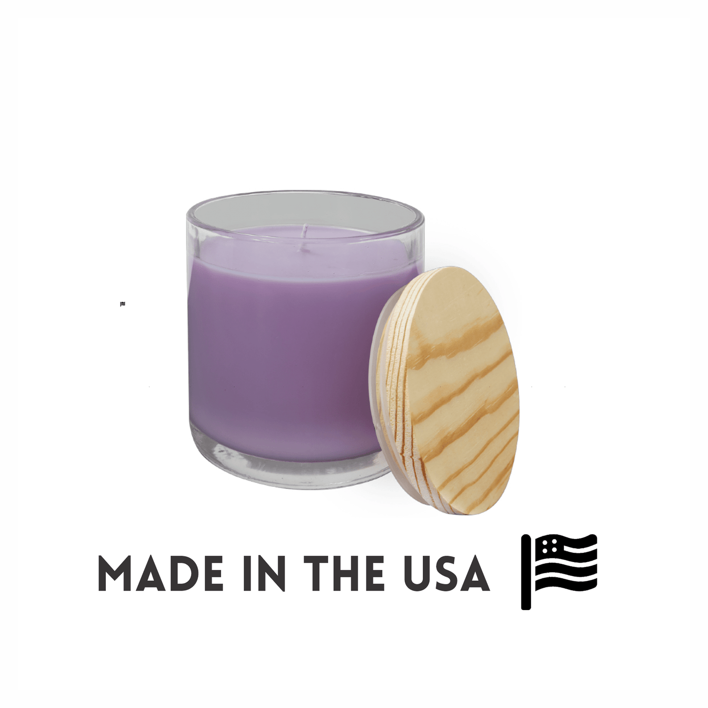 Glass Candle with Wood Lid