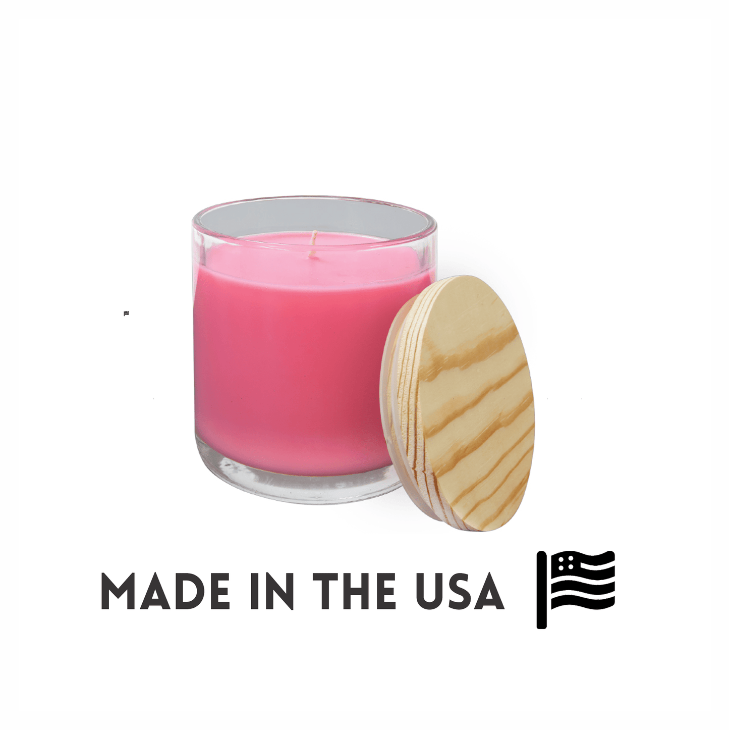 Glass Candle with Wood Lid