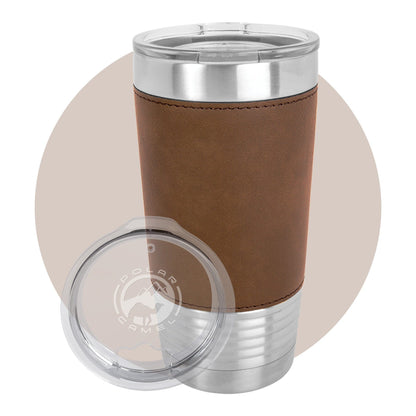 Polar Camel 20 oz. Leatherette Grip Tumbler with Clear Lid