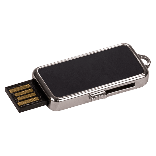 Black Flash Drive with Keychain
