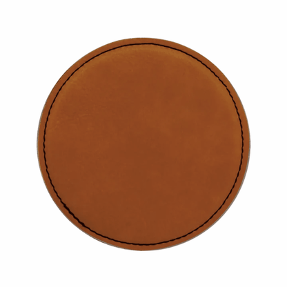 Circle Leatherette Coaster Set