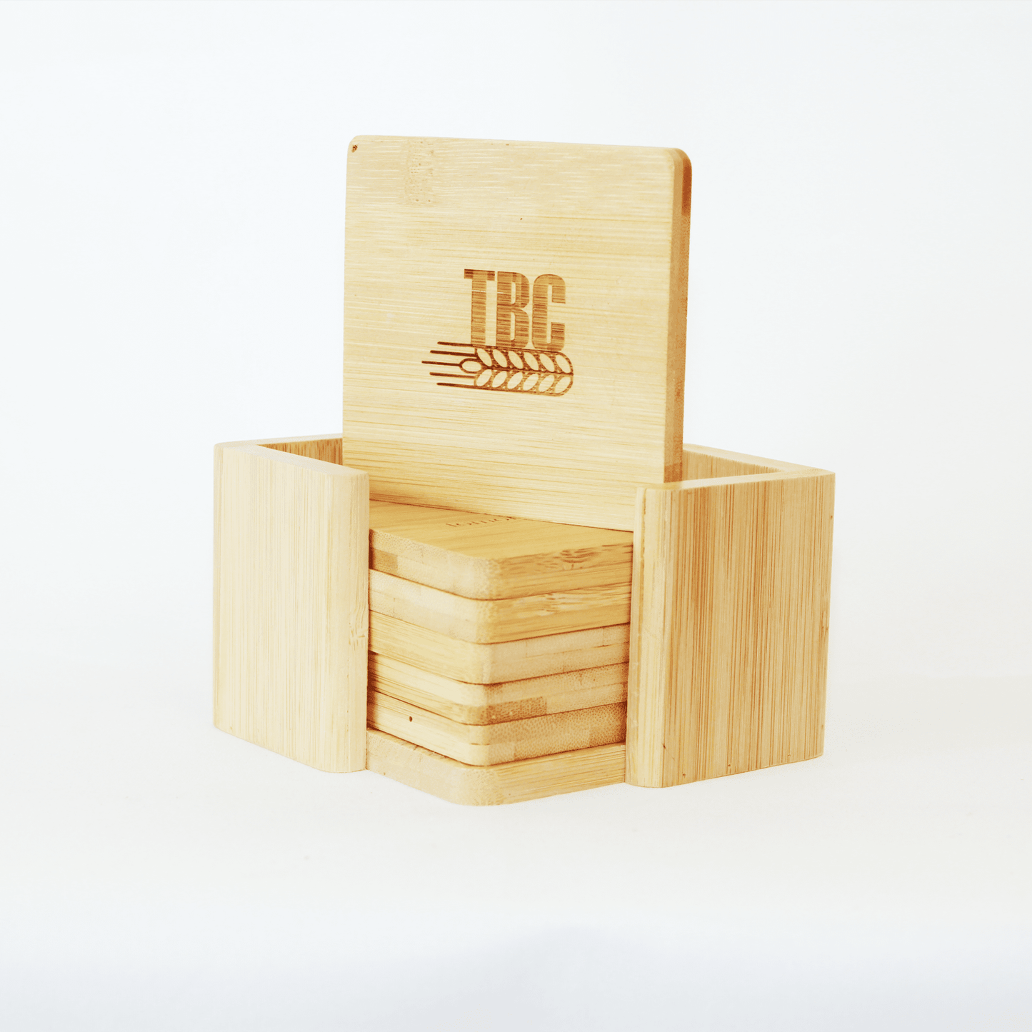 Square Bamboo Coaster Set