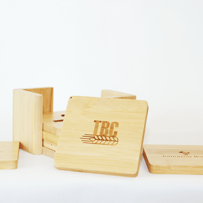 Square Bamboo Coaster Set