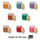 Glass Candle with Wood Lid